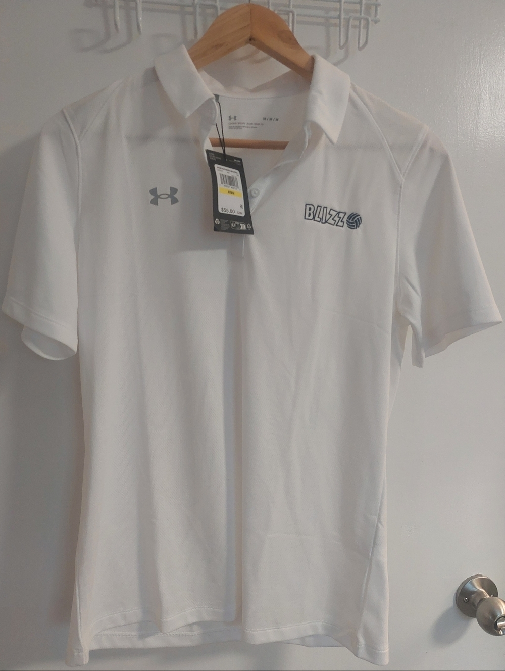 Under Armour White Men’s Performance Polo with BLIZZ Logo